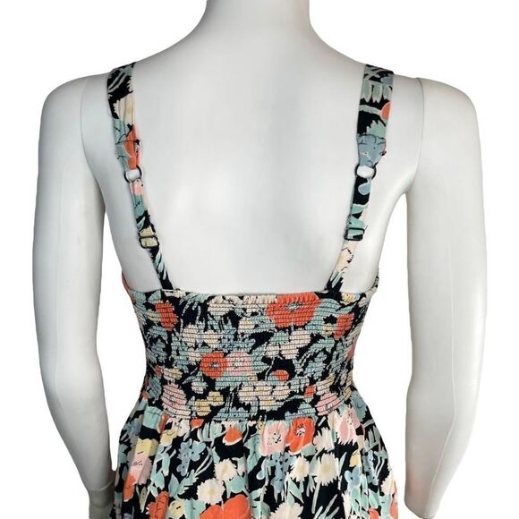 Kimchi Blue Women’s Medium Hawaiian Print Floral Ruched Mini Dress Sleeveless - Picture 6 of 11